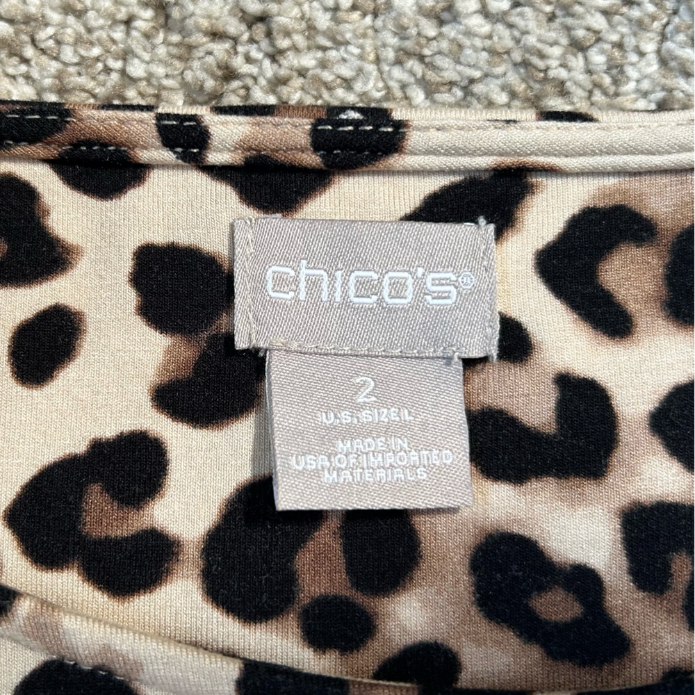 Chico's Leopard Print Long Sleeve Top - Picture 3 of 11